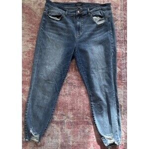 Judy Blue Women's Distressed Skinny Stretch Denim Jeans Blue 5-Pocket